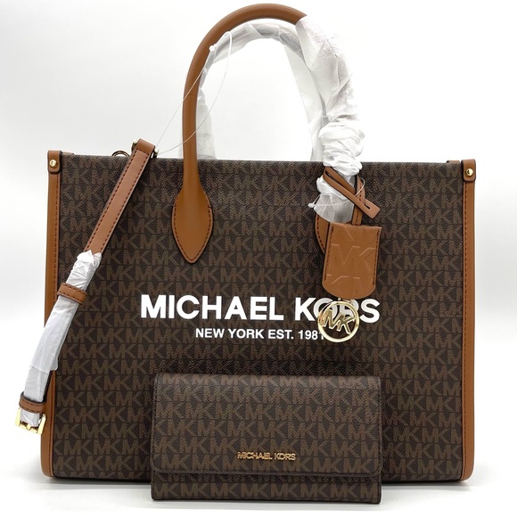 Michael Kors Mirella Medium EW Tote Bag & Trifold Wallet - Picture 2 of 11